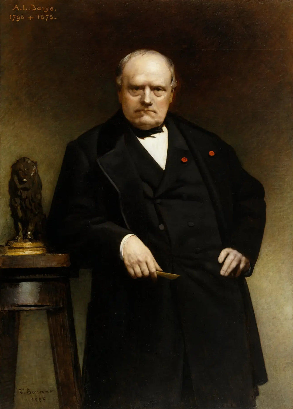 Portrait de Barye avec un modèle en cire du « Lion assis » - Léon Bonnat - Alpha Reproduction