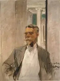 Портрет Чарльза М. Курца, основателя и директора художественной галереи Альбрайт (1905-1909) - Хоакин Соролья