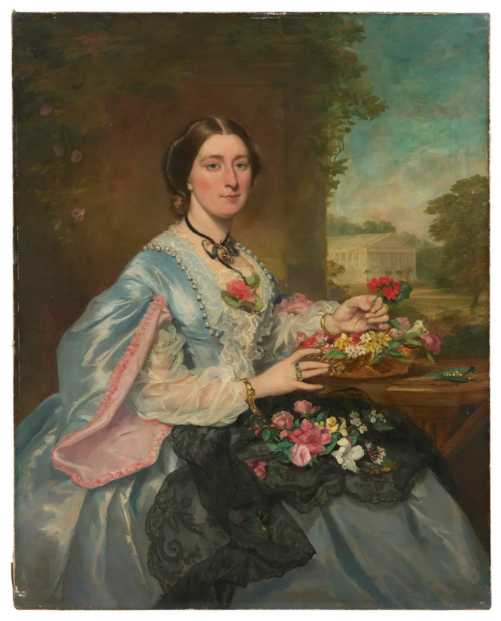Portrait de dame dans un parc - Franz Xaver Winterhalter - Alpha Reproduction