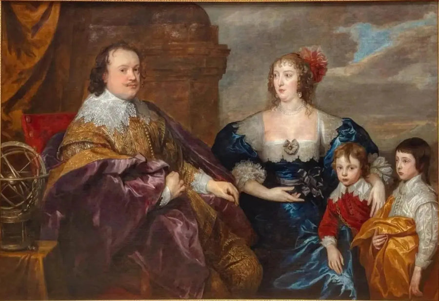 Портрет семьи сэра Кенелма Дигби (1603-1665) и леди Венетии Анастасии Стэнли (1600-1633) с их сыновьями Кенелмом Дигби и Джоном Дигби (1627-1690) - Антуан Ван Дейк