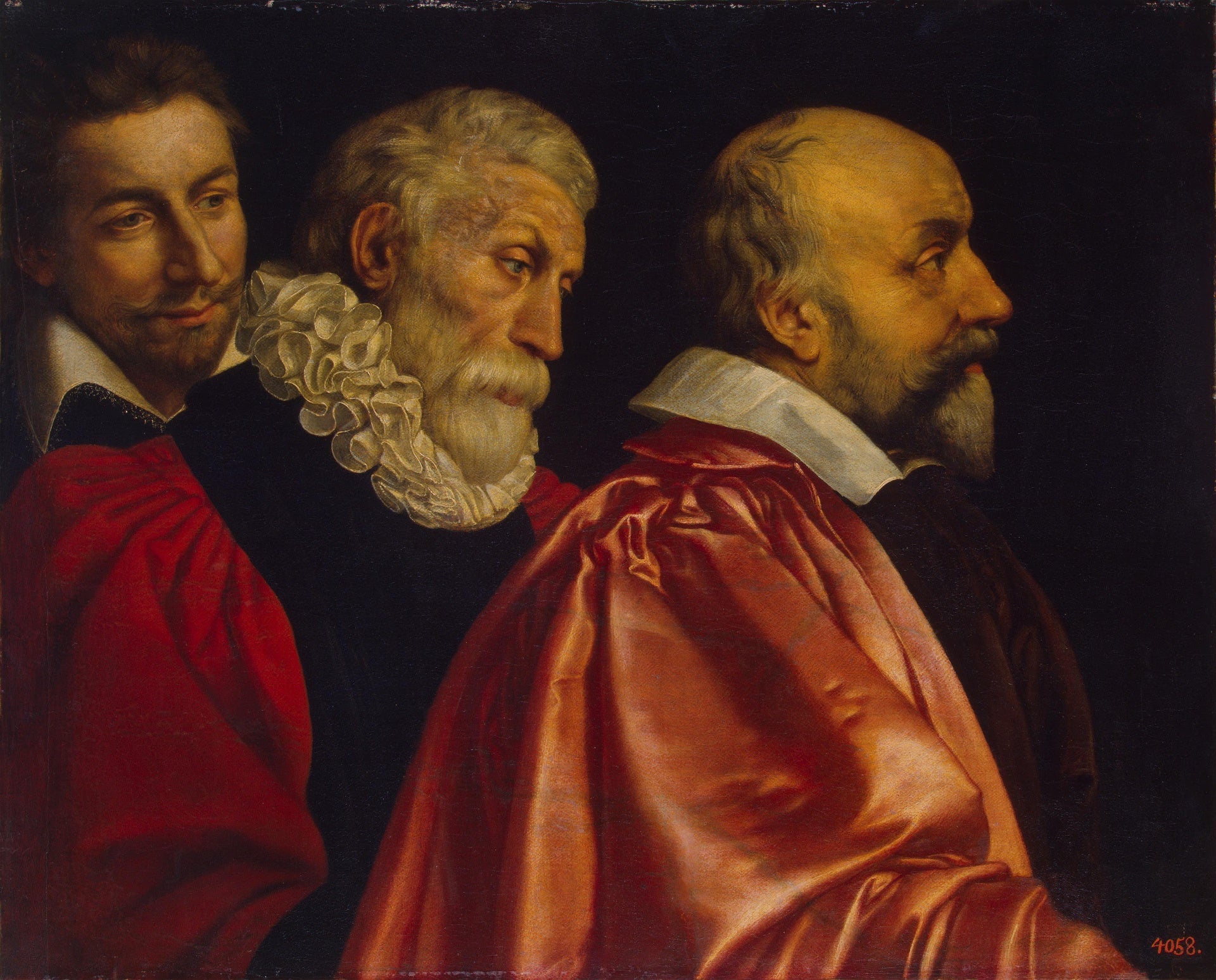 Portrait de groupe de trois membres du Conseil de Paris (fragment du tableau perdu) - Frans Pourbus the Younger - Alpha