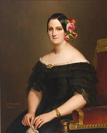 Портрет королевы Марии-Кристины Испании (1806-1878) - Франц Ксавер Винтерхальтер