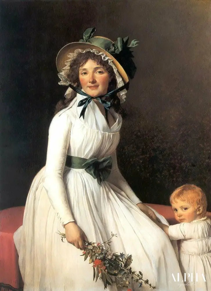 Portrait de madame emilie seriziat et de son fils - Jacques-Louis David - Reproductions de tableaux et peintures haut de gamme