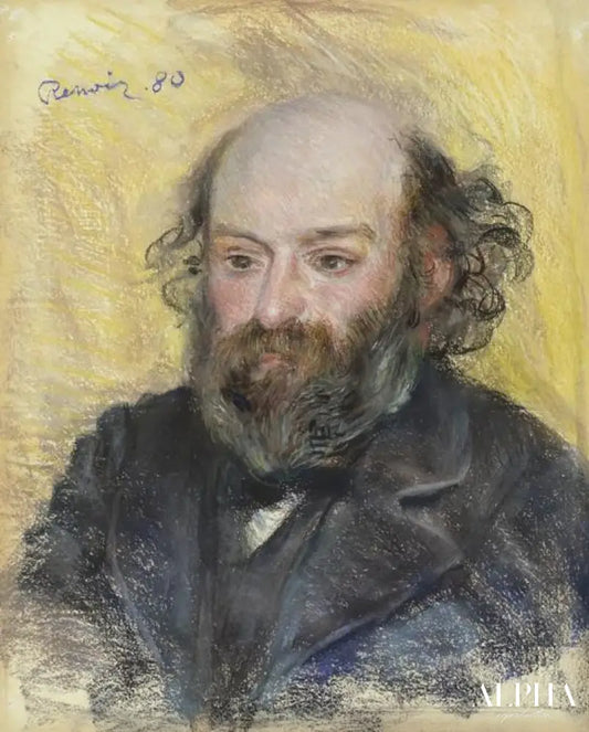 Portrait de Paul Cézanne (1839-1906) - Pierre-Auguste Renoir - Reproductions de tableaux et peintures haut de gamme