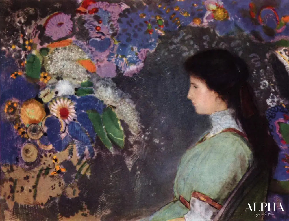 Portrait de Violette Heymann - Odilon redon - Reproductions de tableaux et peintures haut de gamme