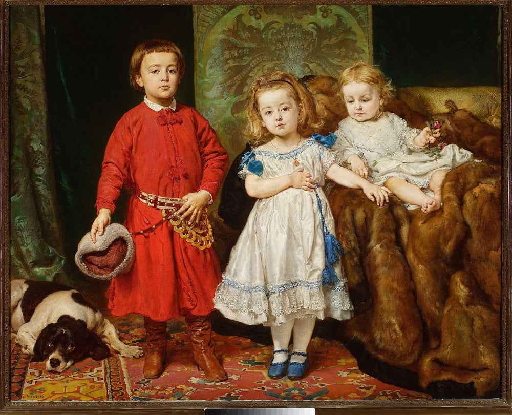 Portrait des enfants de l’artiste: Tadeusz Helena et Beata - Jan Matejko - Alpha Reproduction