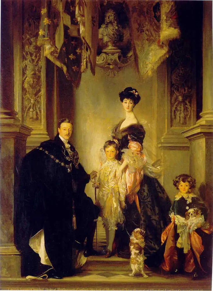 Portrait du 9e duc de Marlborough avec sa famille - John Singer Sargent image 1 reproduction d’œuvre d’art à l’huile