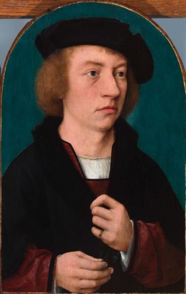 Портрет молодого человека в черной шляпе - Joos van Cleve