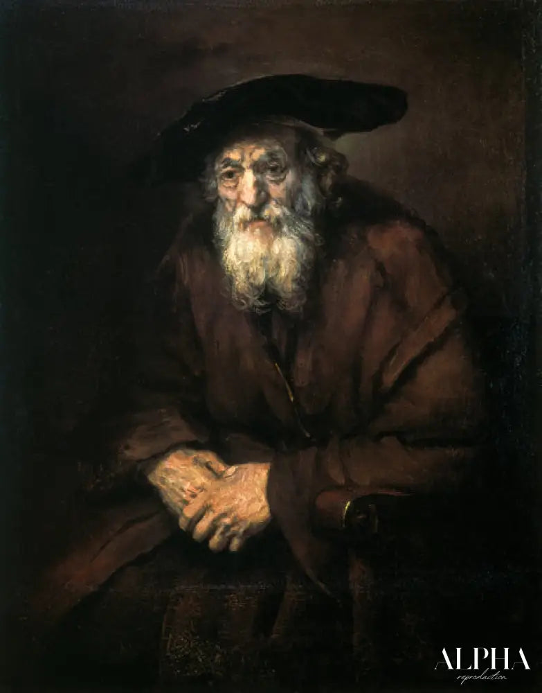 Portrait d'un vieux juif - Rembrandt van Rijn - Reproductions de tableaux et peintures haut de gamme