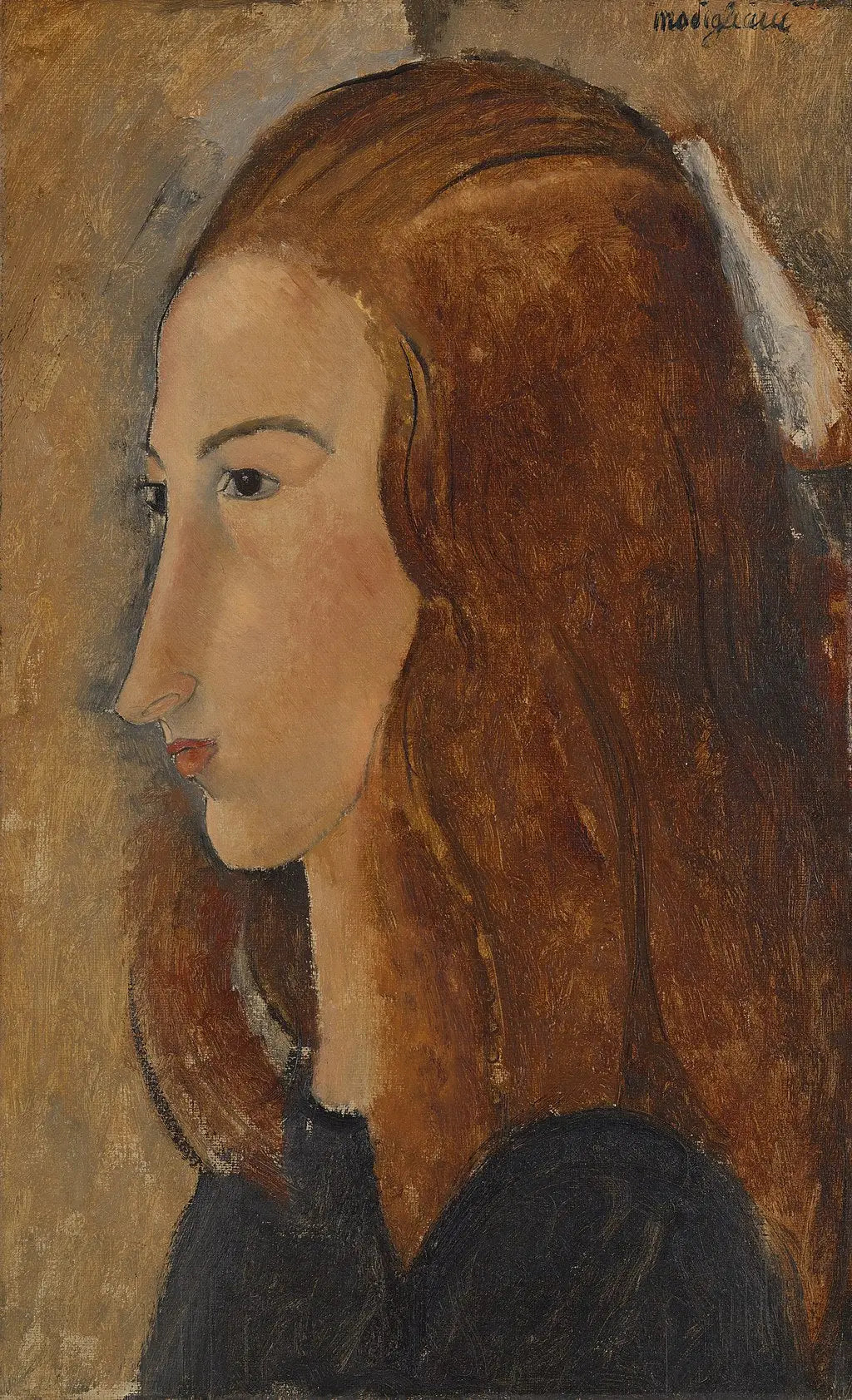 Reproduction du tableau « Portrait d'une jeune femme - Amedeo Modigliani » par Alpha Reproduction en peinture à l’huile