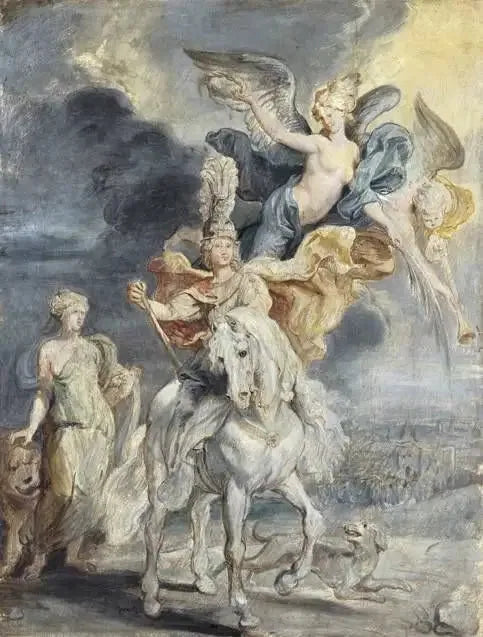 Конный портрет Марии Медичи (1575-1642) и триумф Юлиерса - Питер Пауль Рубенс