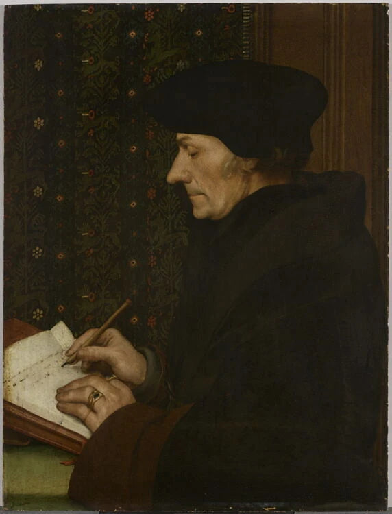 Portrait d'Érasme (1467-1536) écrivant - Hans Holbein le Jeune