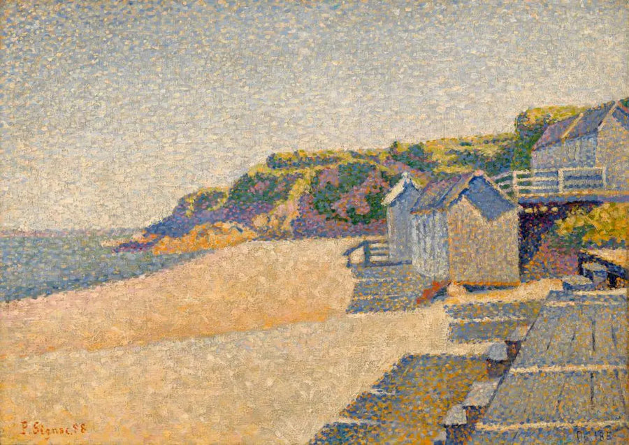 Portrieux, Les Cabines de Bain, Opus 185 (Plage de la Comtesse) - Paul Signac image 1 copie de tableau peinte à la main
