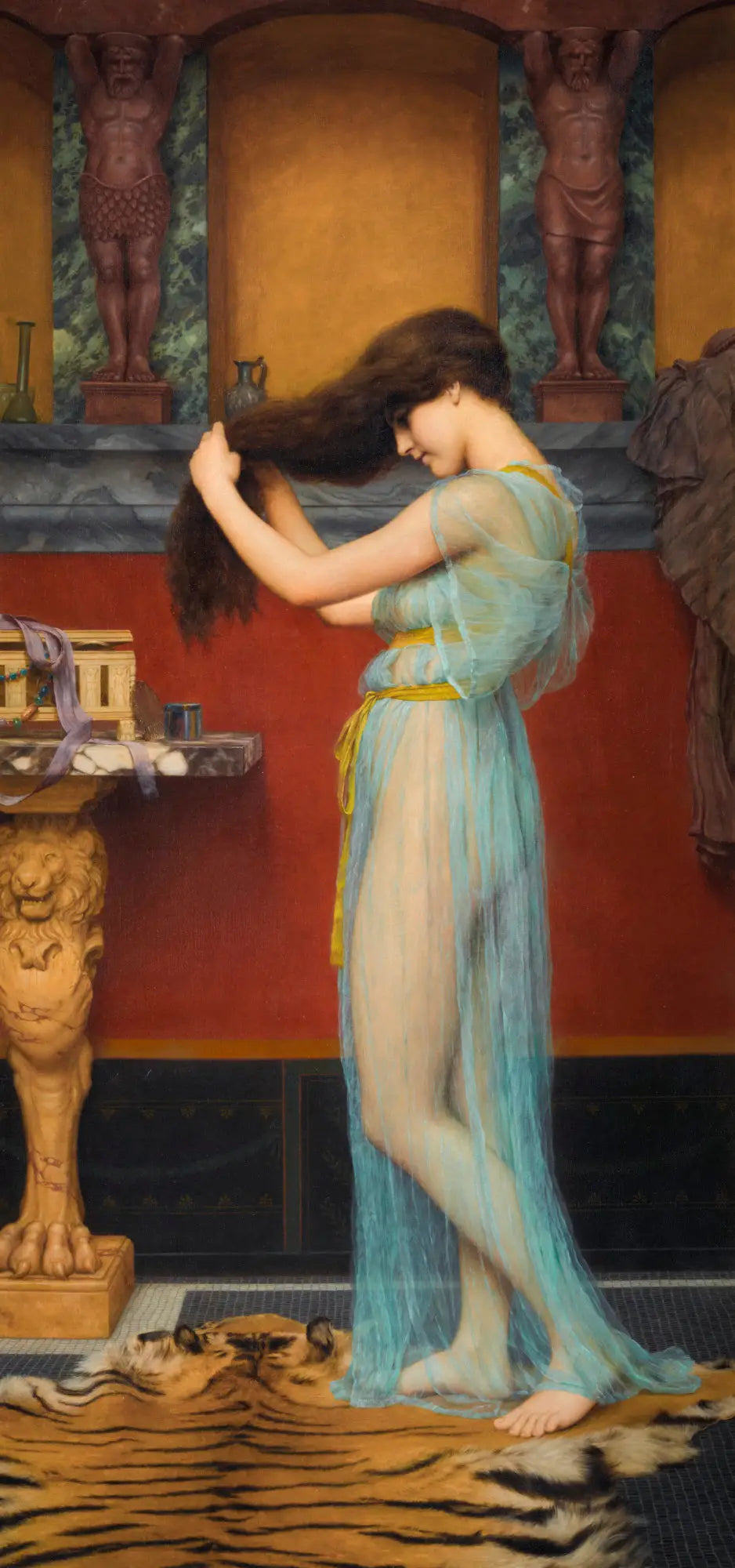 Préparation du bain - John William Godward image 1 copie de tableau peinte à la main
