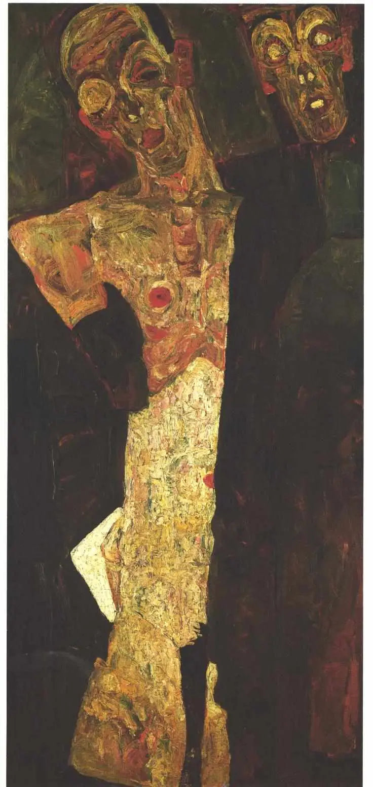 Prophètes (Double Autoportrait) - Egon Schiele image 1 tableau peint à l’huile sur toile