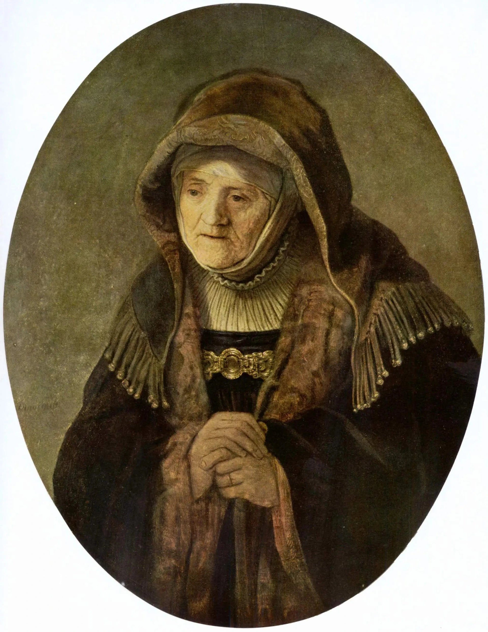 La Prophétesse Anne — Rembrandt avec ajouts d’atelier, vers 1635–1639, Vienne