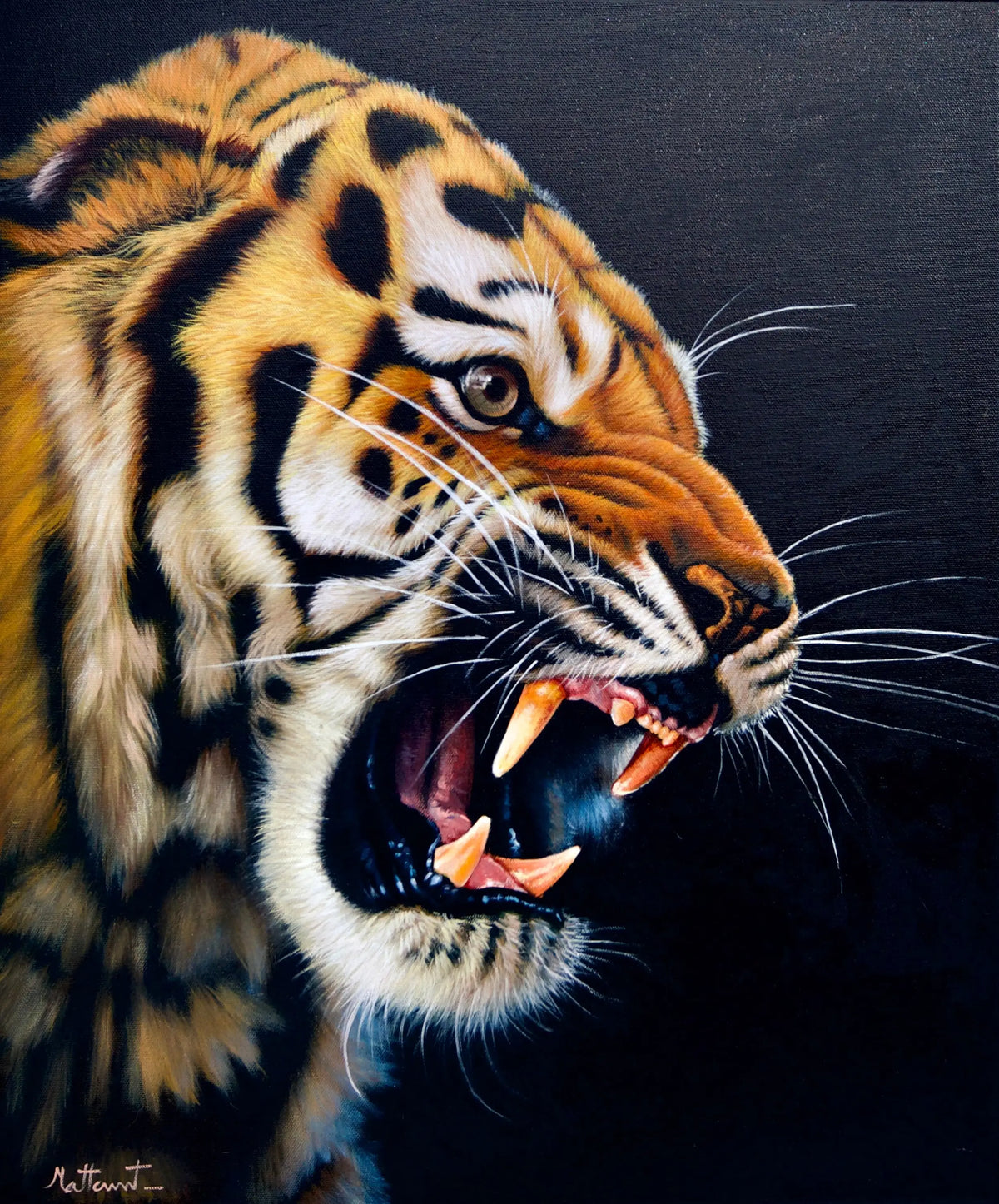 Power of Tiger - Ketwalin | 50 x 70 cm Reproductions de tableaux à la peinture à l’huile