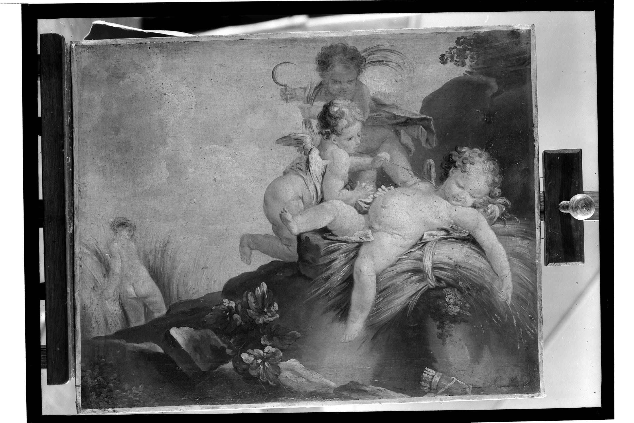 Putta jouant dans le champ de céréales (L’amour moissonneur) - François Boucher - Alpha Reproduction