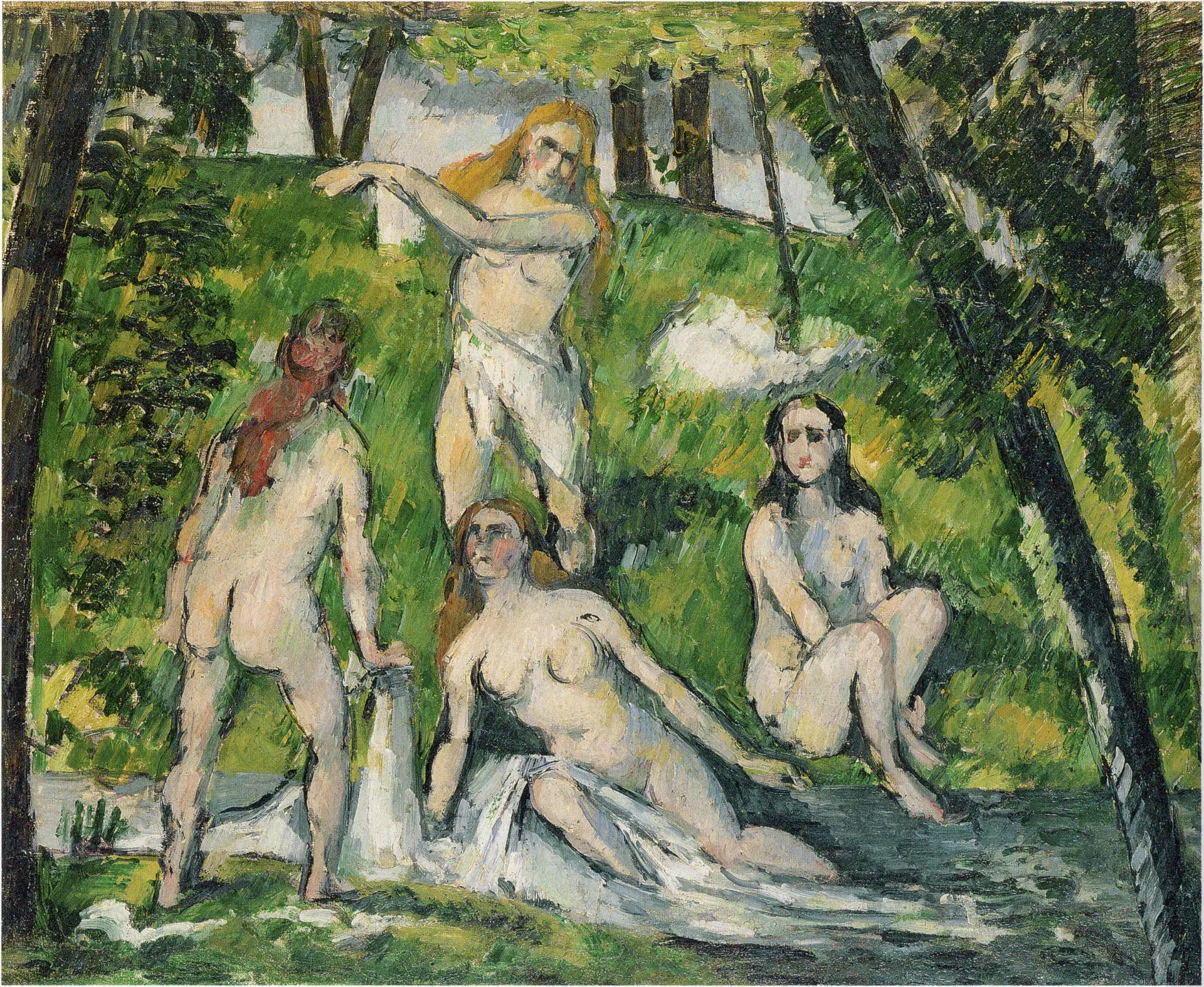 Reproduction du tableau « Quatre baigneuses - Paul Cézanne » par Alpha Reproduction en peinture à l’huile