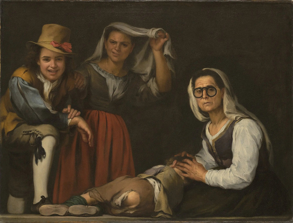 Quatre Figures sur l'escalier - Bartolomé Esteban Murillo image 1 copie de tableau peinte à la main