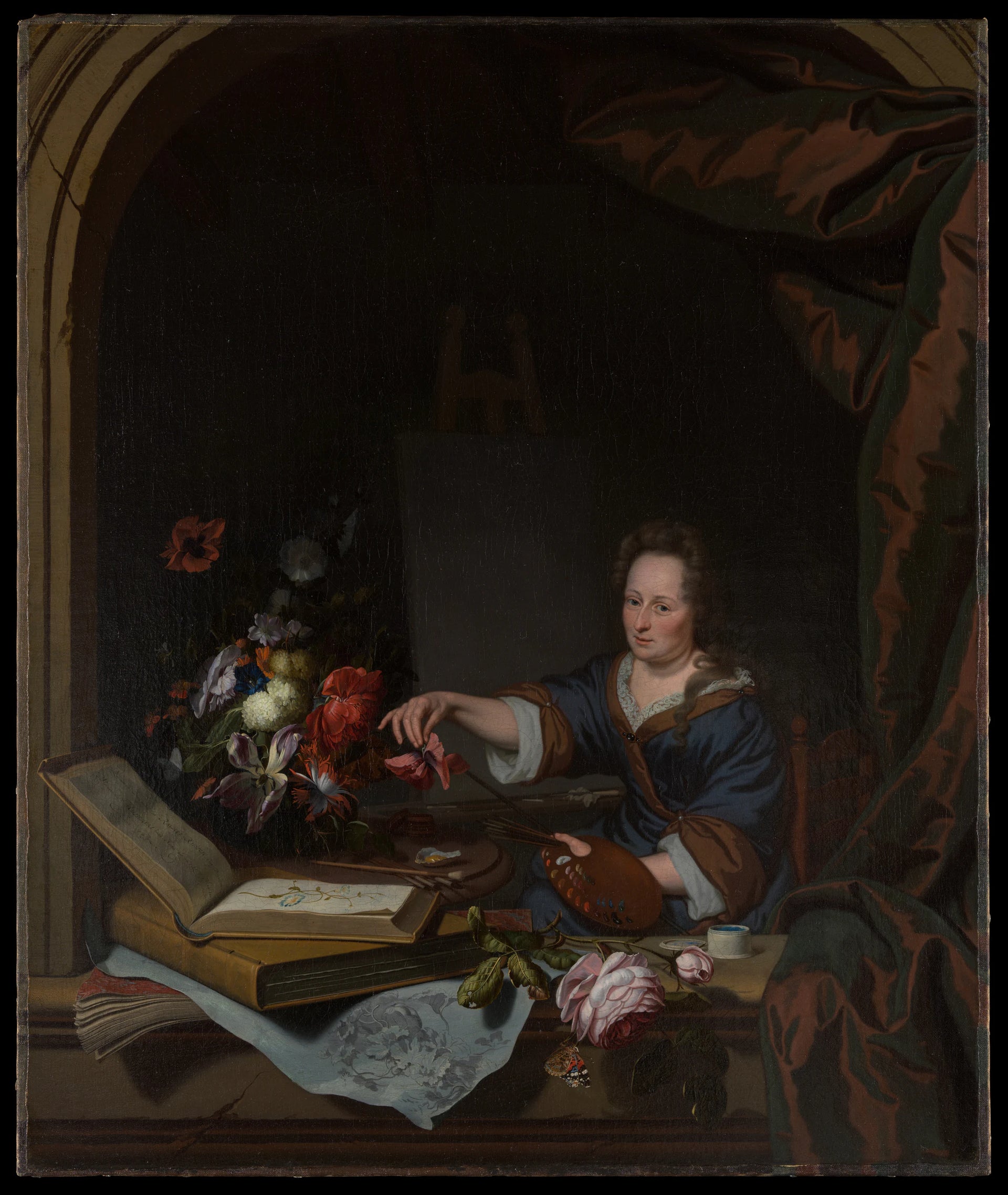 Rachel Ruysch dans son atelier - Michiel van Musscher|Rachel Ruysch