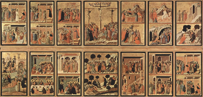 Перестройка задней части алтарной рельефа Maesta di Siena - Duccio di Buoninsegna