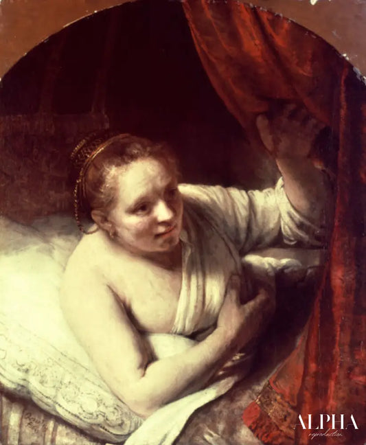 Rembrandt, Jeune femme au lit - Rembrandt van Rijn - Reproductions de tableaux et peintures haut de gamme