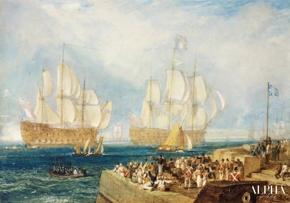 Remorquage dans le port de Plymouth - William Turner - Reproductions de tableaux et peintures haut de gamme