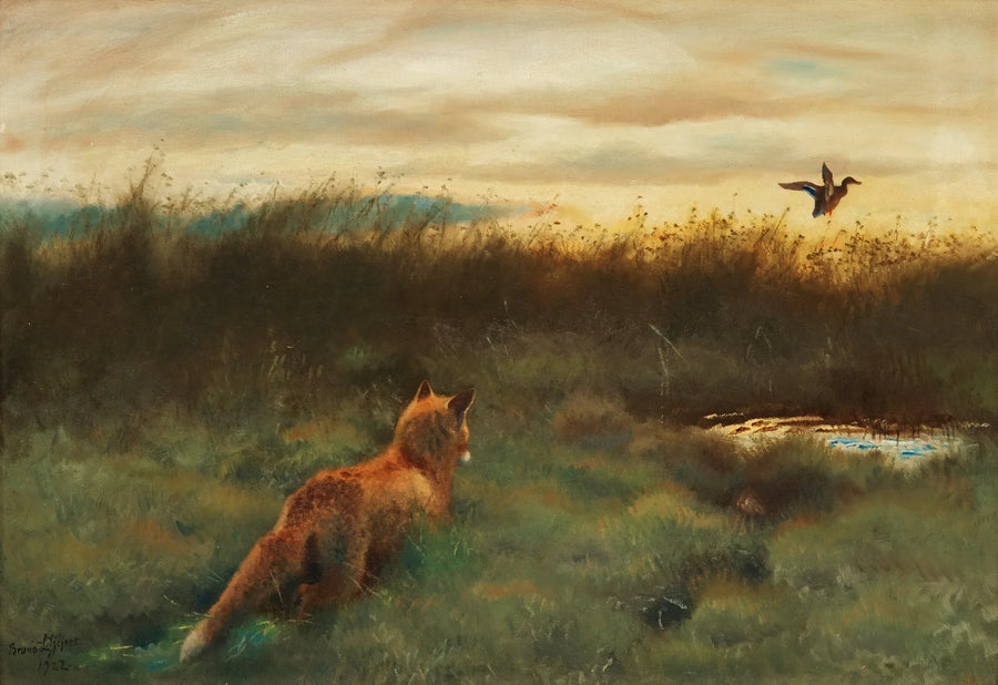 Renard et canard - Bruno Liljefors