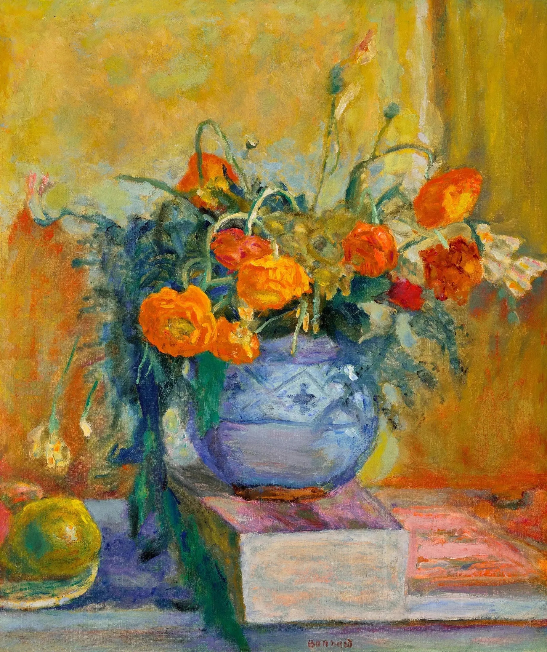Reproduction du tableau « Renoncules au vase bleu - Pierre Bonnard » par Alpha Reproduction en peinture à l’huile