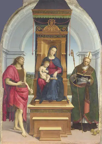 Reproduction du tableau « Retable Ansidei - Raphaël Sanzio » par Alpha Reproduction en peinture à l’huile
