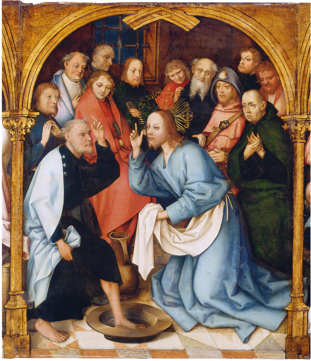 Retable dominicain de Francfort : Le Christ lavant les pieds de saint Pierre - Hans Holbein the Elder - Alpha