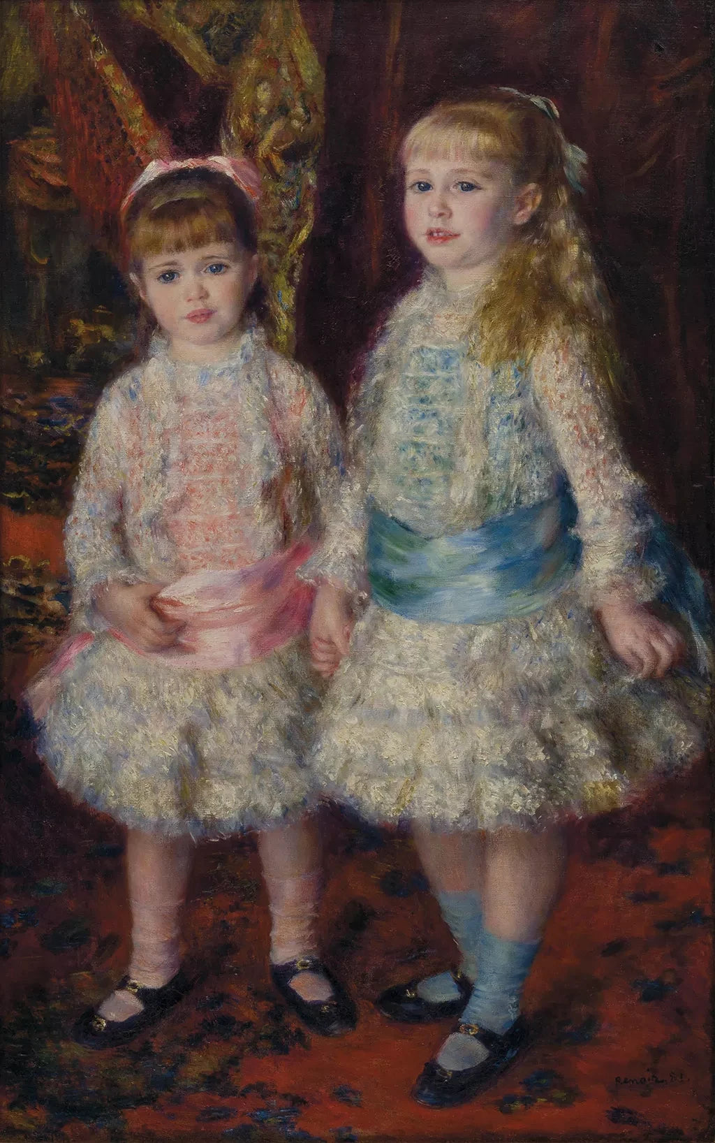 Rose et Bleue, les filles Cahen d’Anvers, 1881, Renoir – reproduction peinture à l’huile