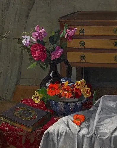 Розы и циннии. - Феликс Вальоттон