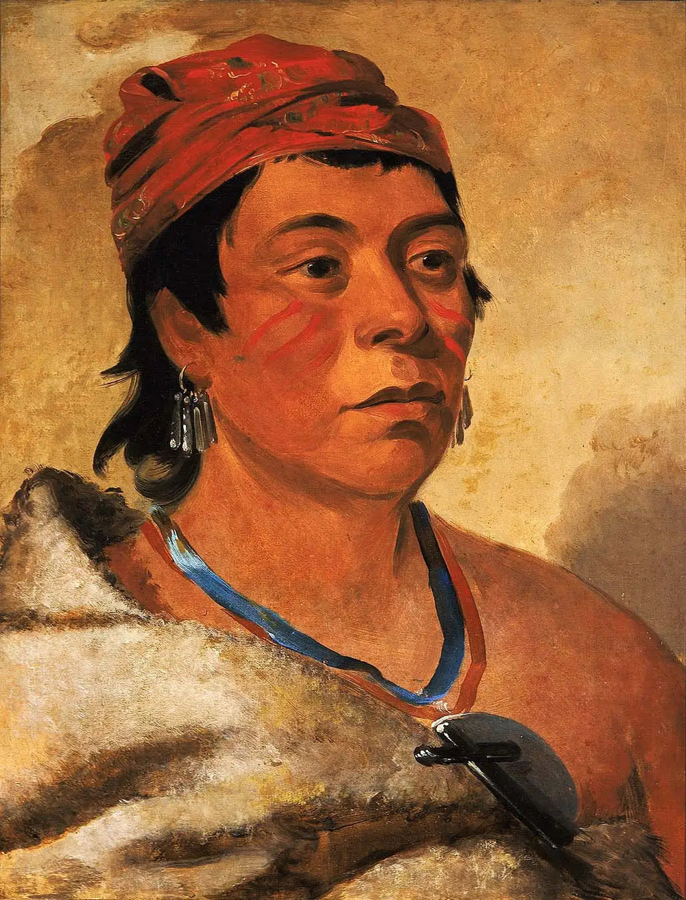 Round Island un guerrier - George Catlin - Alpha Reproduction