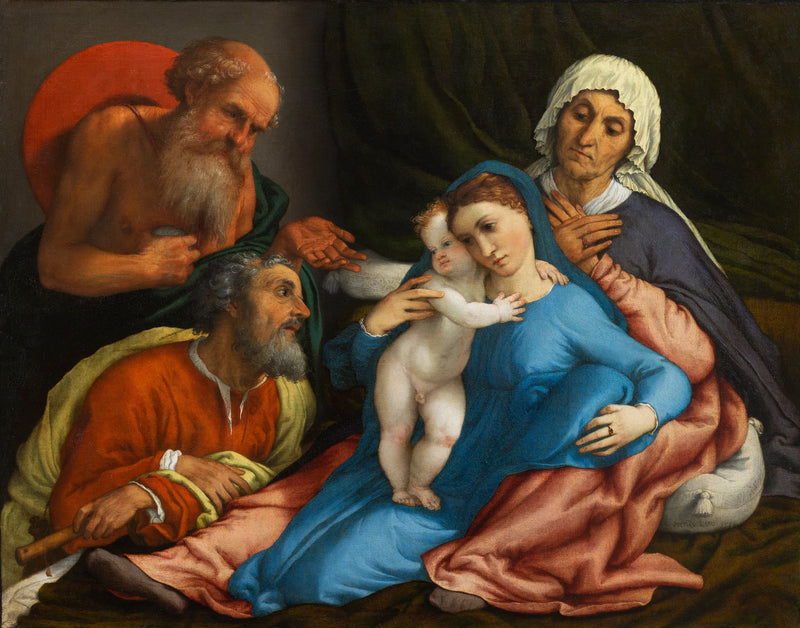 Sacra Famiglia с святыми Джироламо и Анной - Лоренцо Лотто