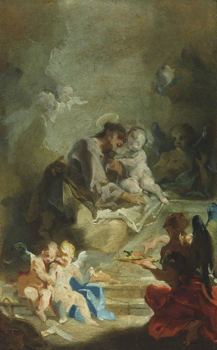 Saint Antoine de Padoue adorant l’Enfant Jésus - Giovanni Battista Pittoni - Alpha Reproduction