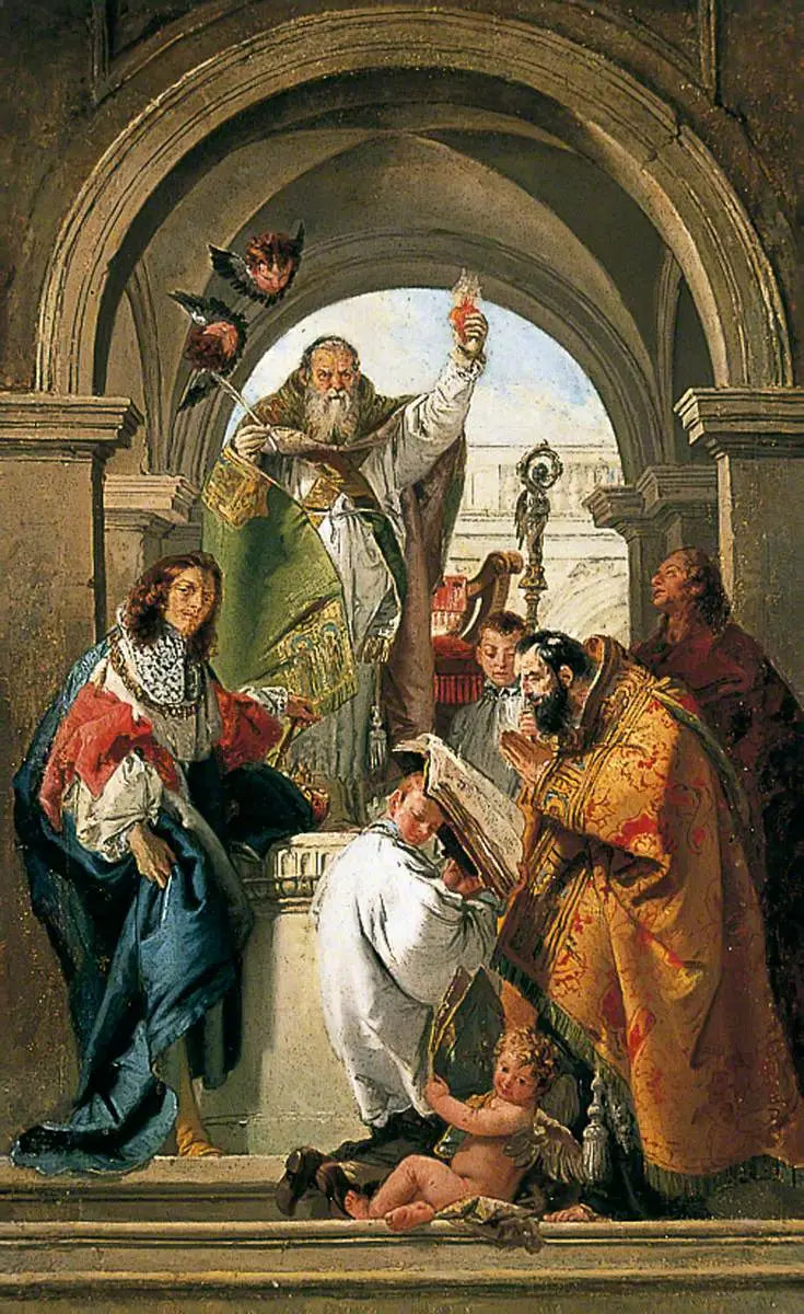 Saint Augustin Saint Louis de France Saint Jean l’Évangéliste et un Saint évêque - Giovanni Battista Tiepolo - Alpha