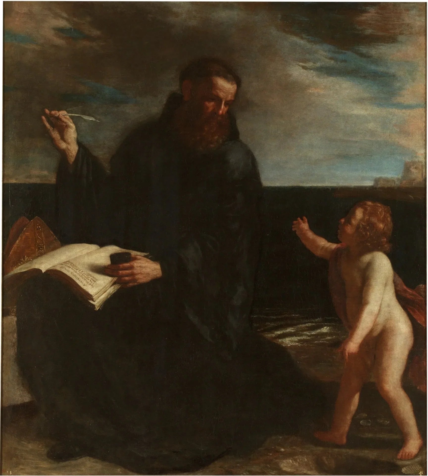 Saint Augustin méditant sur la Trinité - Guercino image 1 reproduction réalisée par Alpha Reproduction