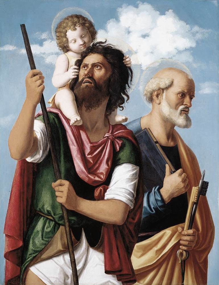 Saint Christophe avec l’Enfant Jésus et saint Pierre - Cima da Conegliano - Alpha Reproduction