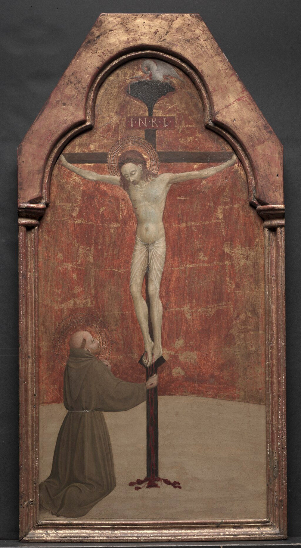 Saint François agenouillé devant le Christ en croix - Stefano di Giovanni (Sassetta) image 1 copie de tableau peinte à la main