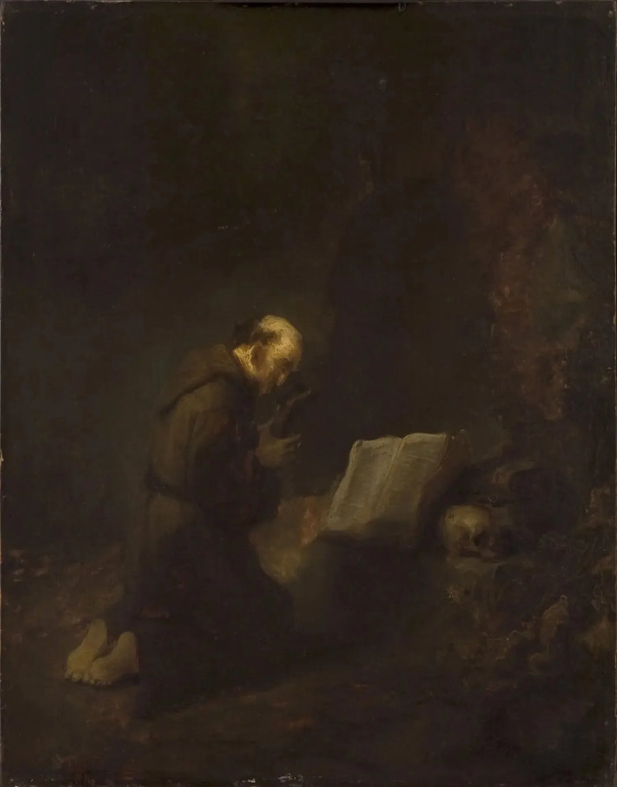 Saint François d'Assise en prière - Rembrandt image 1 reproduction d’œuvre d’art à l’huile