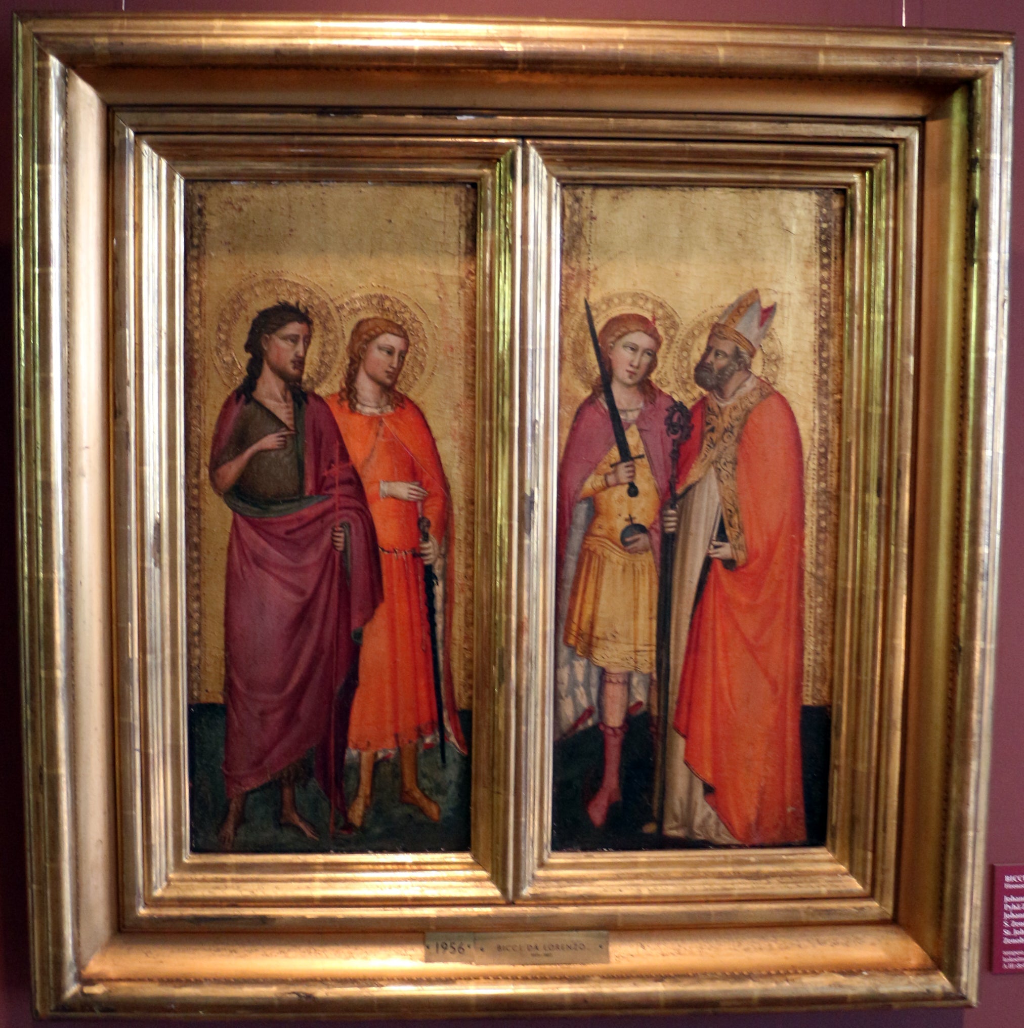 Saint Jean-Baptiste et les saints Julien Zénobe et Michel - Bicci di Lorenzo - Alpha Reproduction