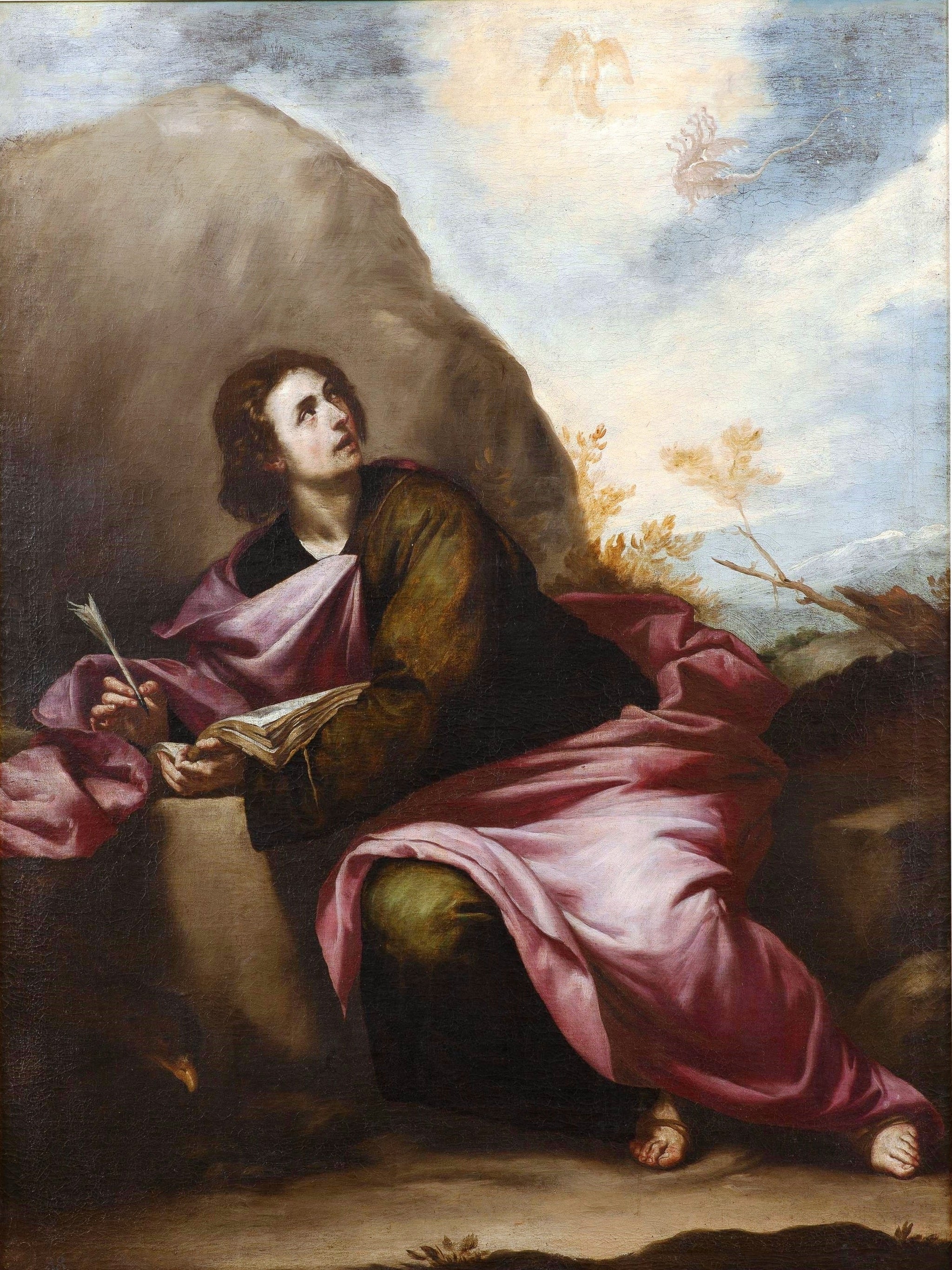 Saint Jean l'Évangéliste à Patmos - Alonso Cano image 1 copie peinte à la main à l’huile