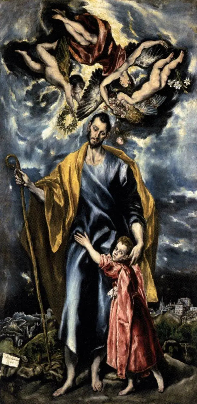 Saint Joseph et l'Enfant Jésus (Chapelle Saint-Joseph) - El Greco image 1 reproduction artisanale de tableau