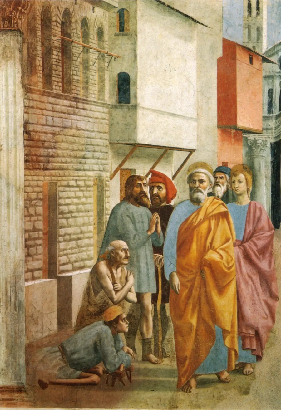 Saint Pierre guérit les malades avec son ombre - Masaccio image 1 tableau peint à l’huile sur toile