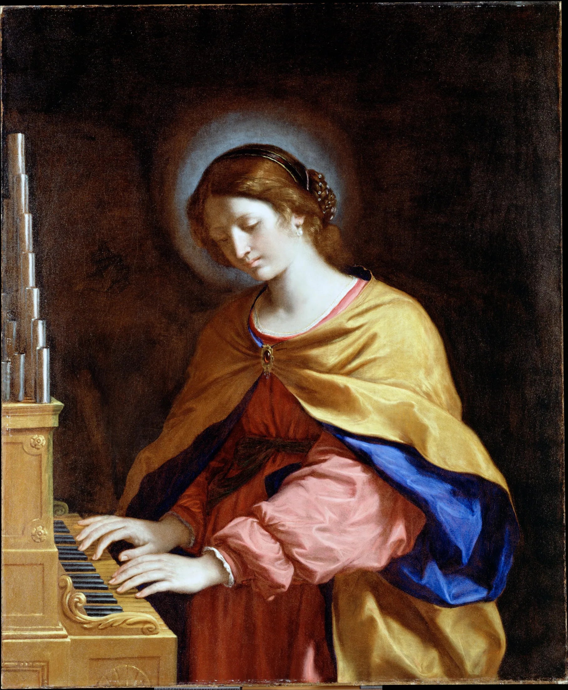 Sainte Cécile - Guercino image 1 reproduction de peinture à l’huile