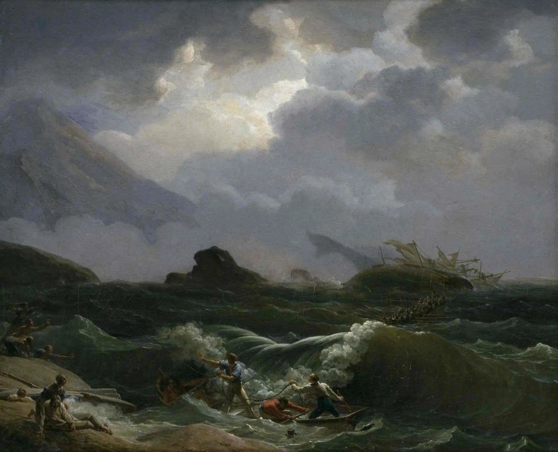 Sauvetage de la gabare l'Alouette - Louis-Philippe Crépin image 1 reproduction de peinture à l’huile