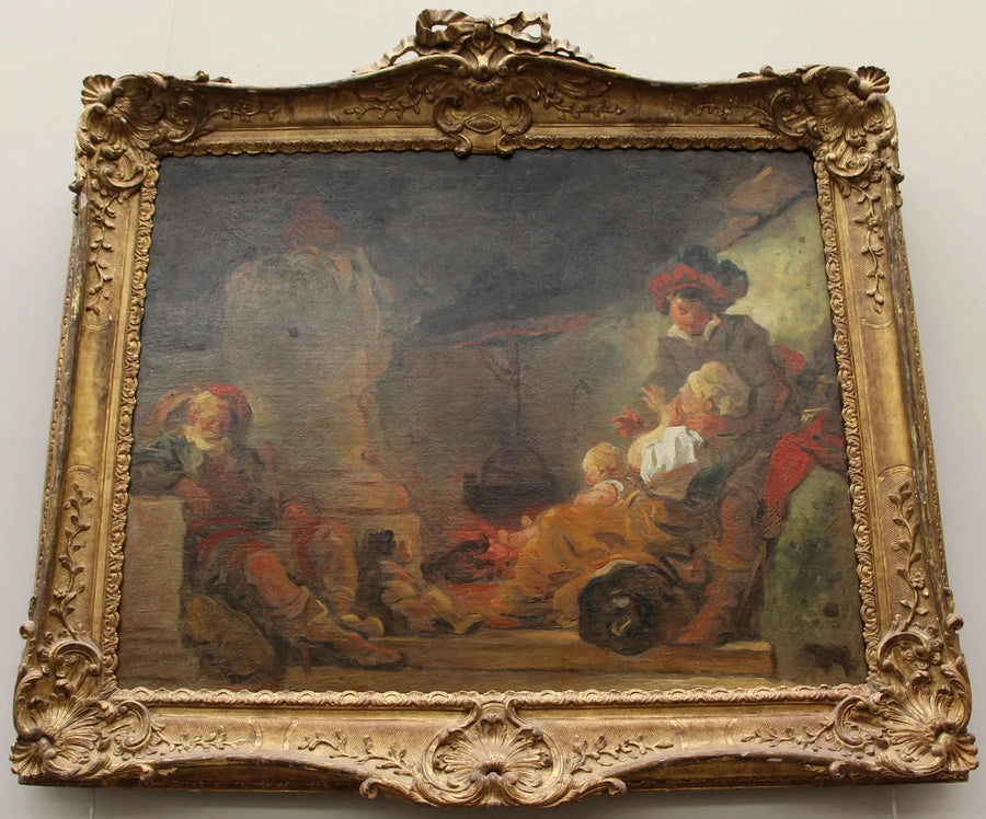 Scène nocturne, dite Le songe du mendiant - Jean-Honoré Fragonard image 1 copie peinte à la main à l’huile