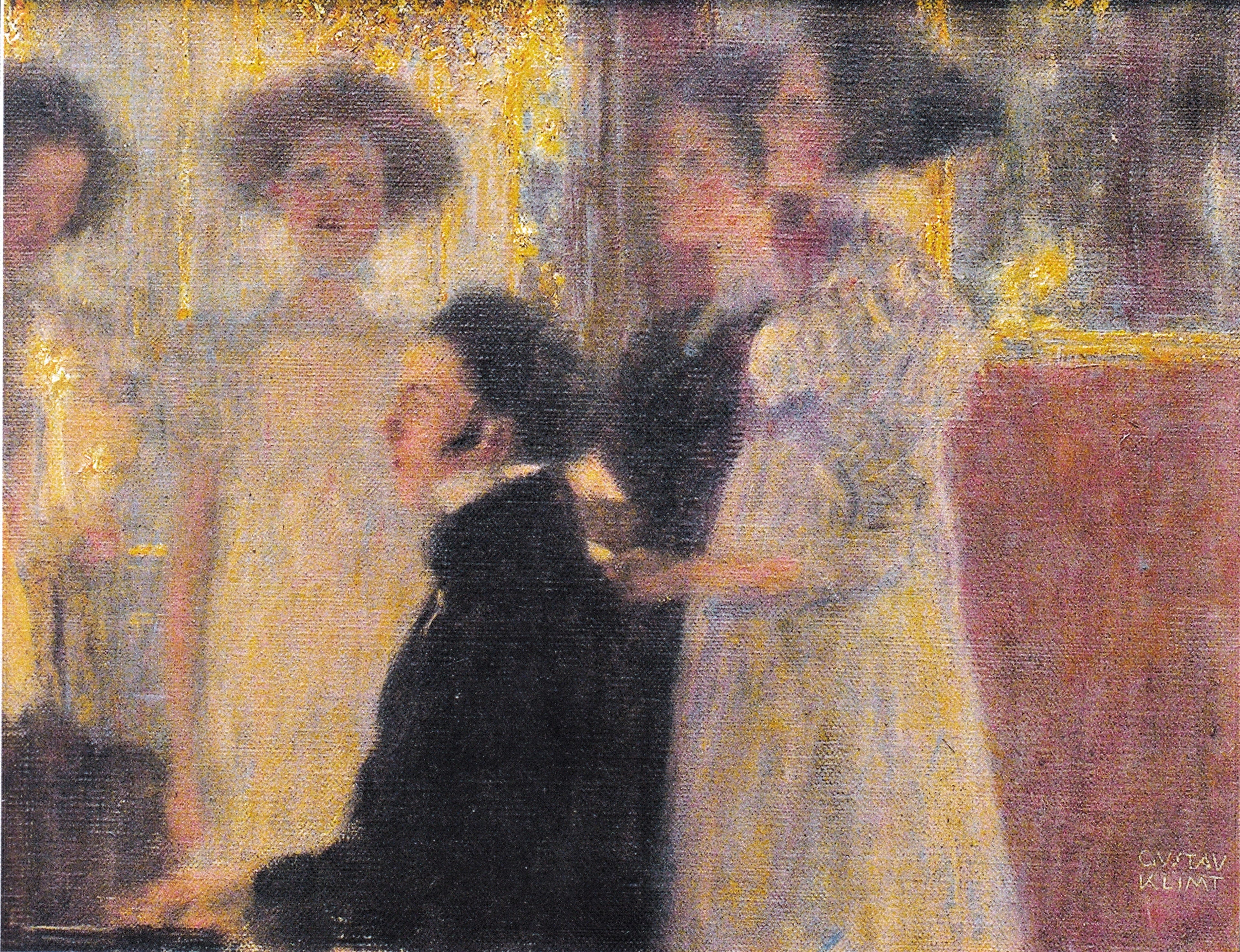 Reproduction du tableau « Schubert au piano I - Gustav Klimt » par Alpha Reproduction en peinture à l’huile